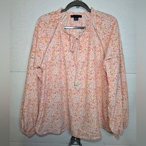 Sanctuary Floral Blouse in Pink and Orange